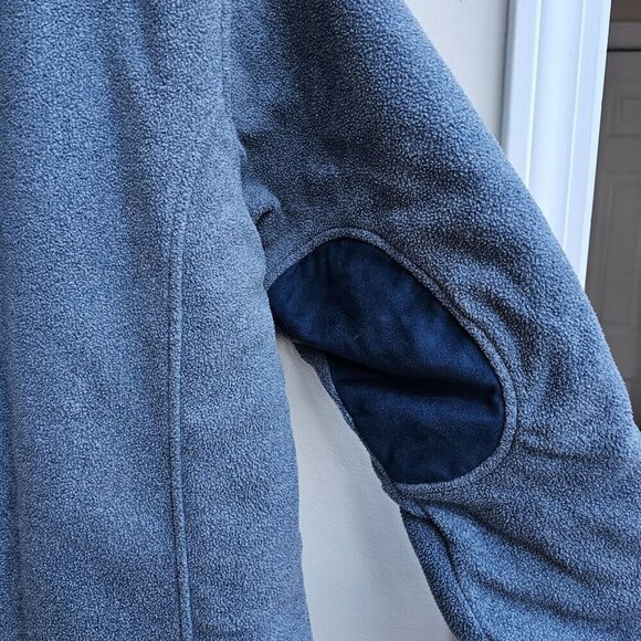 Cabelas Sherpa Fleece Jacket Gray & Blue Lined Full Zip Jacket Barn Coat, Large - Picture 9 of 11